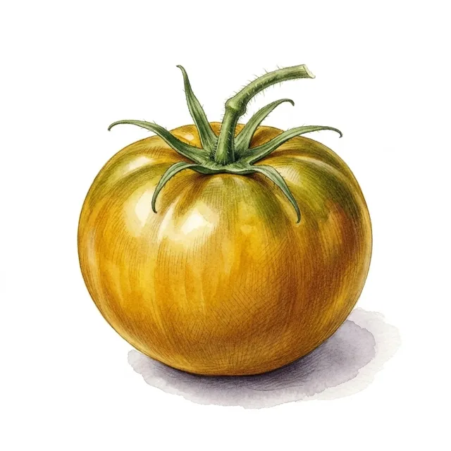 Tomate Goldene Konigin, illustration botanique
