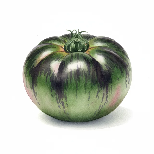 Tomate Green Pineapple, illustration botanique