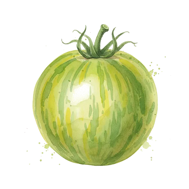 Tomate Green Zebra, illustration botanique
