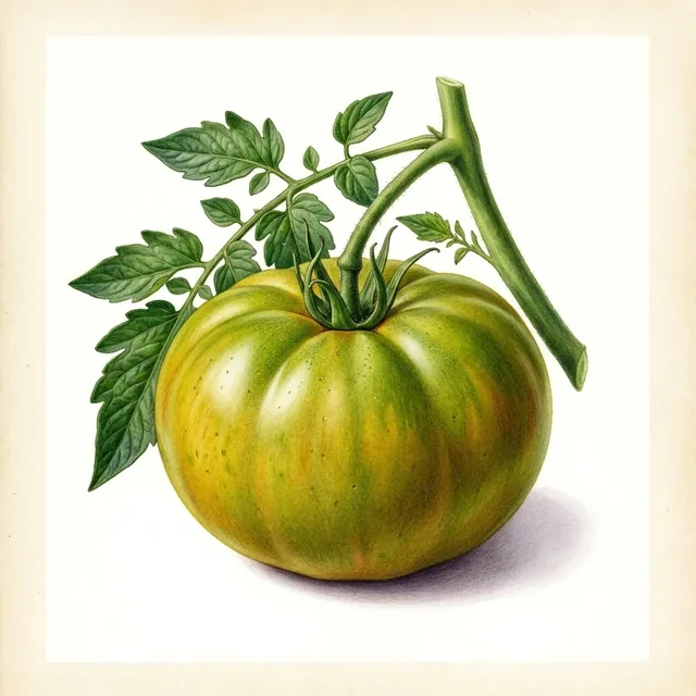 Tomate Manyel, illustration botanique