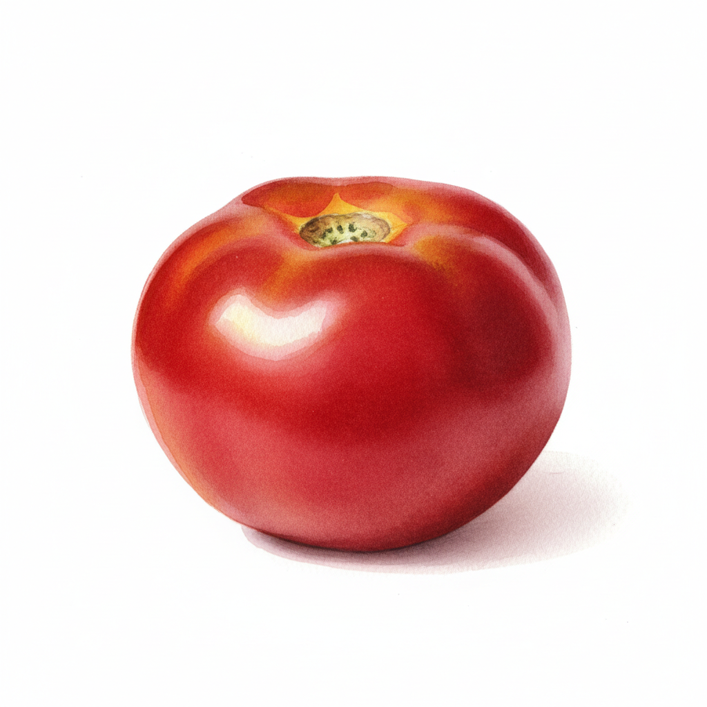 Tomate Potiron Écarlate ab - Plant — aquarelle botanique