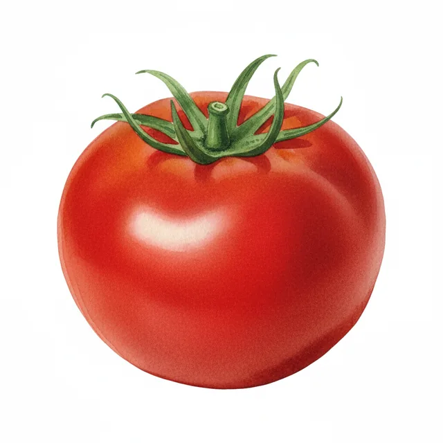 Tomate Rouge Ace 55, illustration botanique