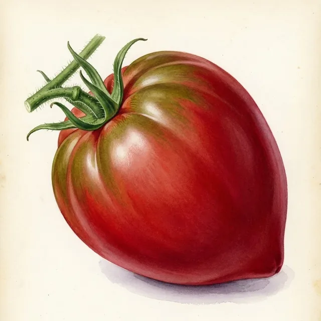 Tomate rouge Anna Russian, illustration botanique