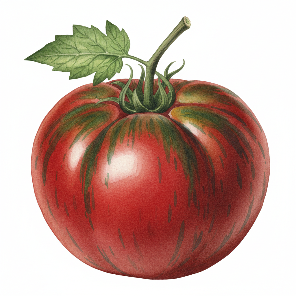 Aquarelle Tomate Rouge de Corse
