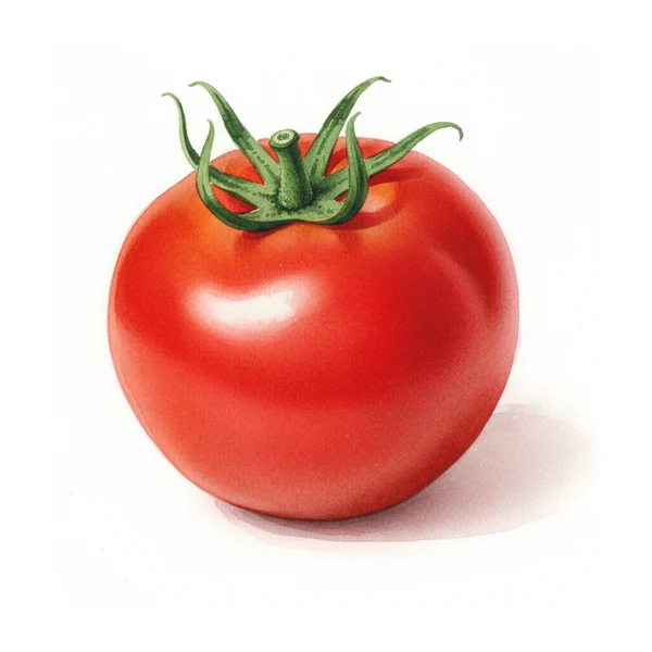 Aquarelle botanique de la tomate Rouge Moskovitch