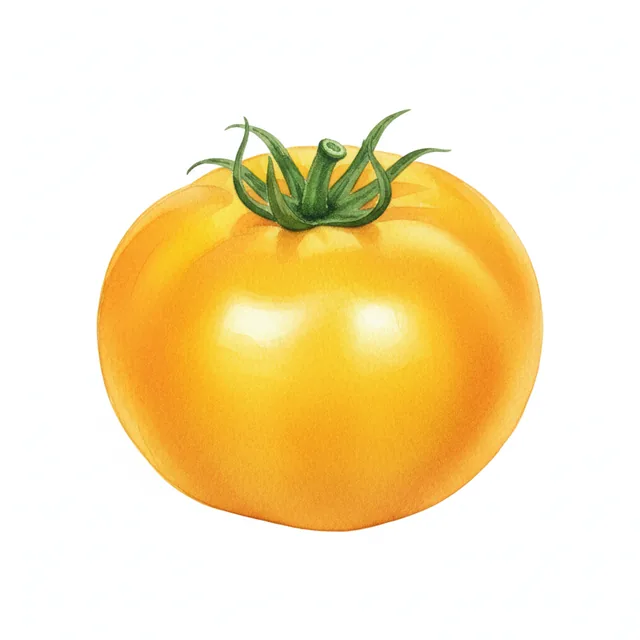 Tomate Russe Jaune, illustration botanique