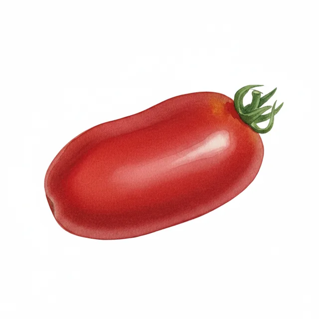 Tomate San Marzano, illustration botanique
